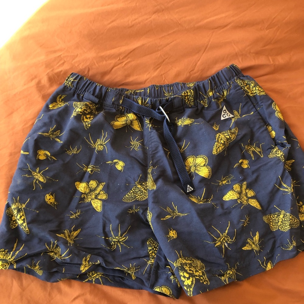 Nike ACG Blue and Yellow Patterned Athletic Shorts
